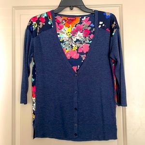 Women’s cardigan, 3/4 sleeve with floral back, Merona, size S